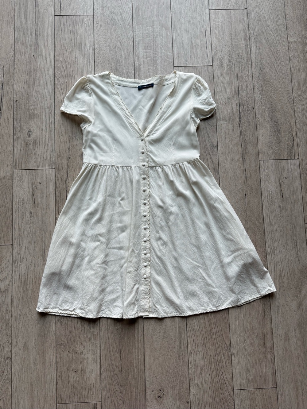 Brandy Melville White Button Dress Cream